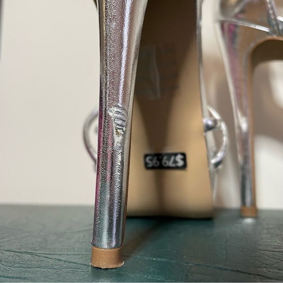 NOVO Sz6 Perri silver platform stiletto heels LIKE NEW - Picture 9 of 9